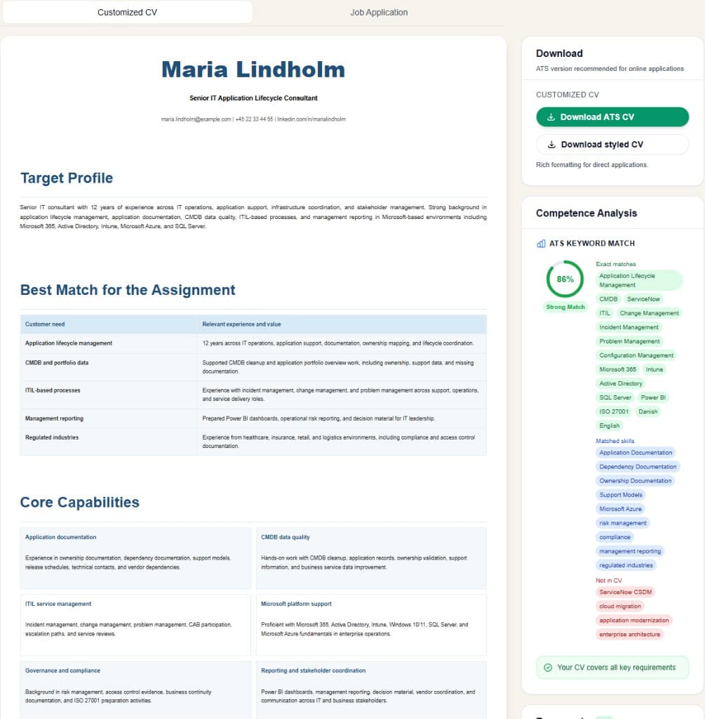 ApplyFit Results Interface